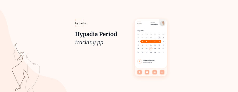 Hypadia Period Tracker App - UI/UX Design
