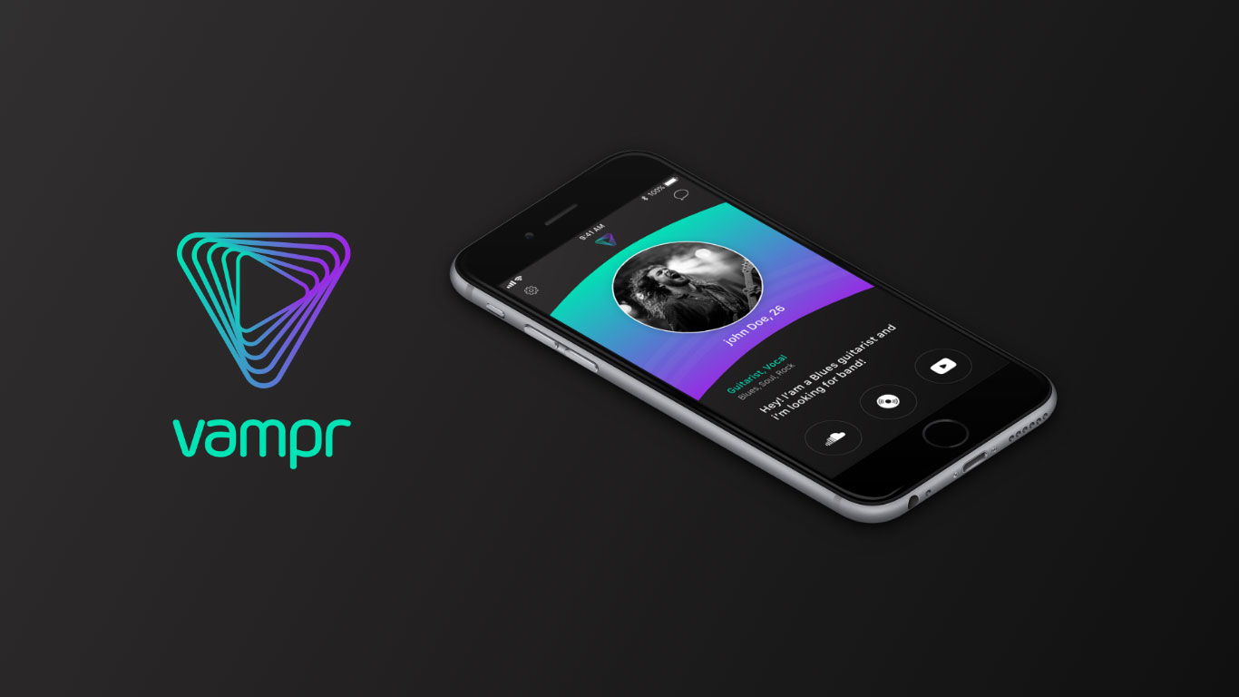 Vampr Social Music App Redesign - UI/UX Design